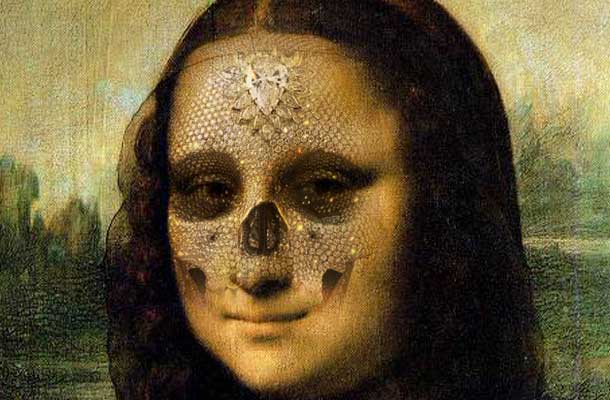 Hughes compares the Mona Lisa with Damien Hirst's diamond encrusted skull