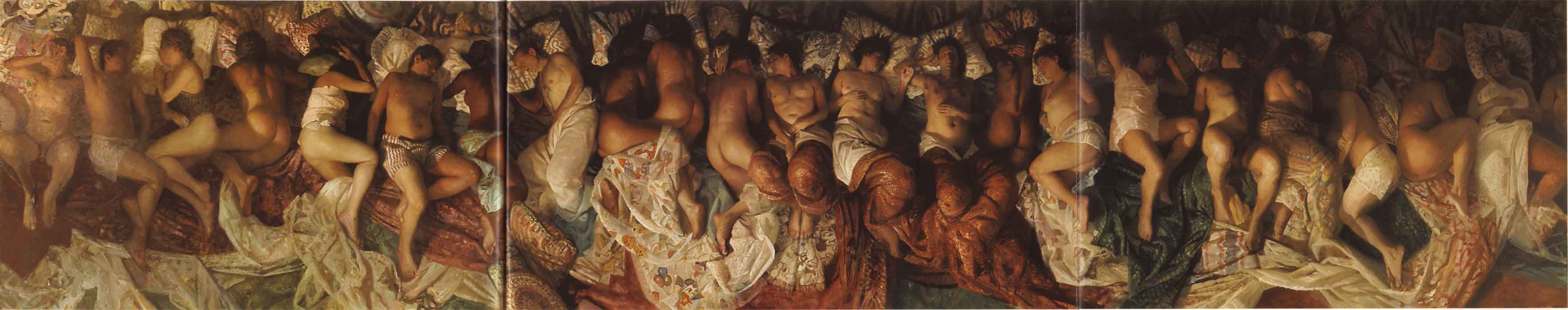 This is the painting by Vincent Desiderio, titled 'Sleep' that allegedly inspired Kanye West's "Famous" music video